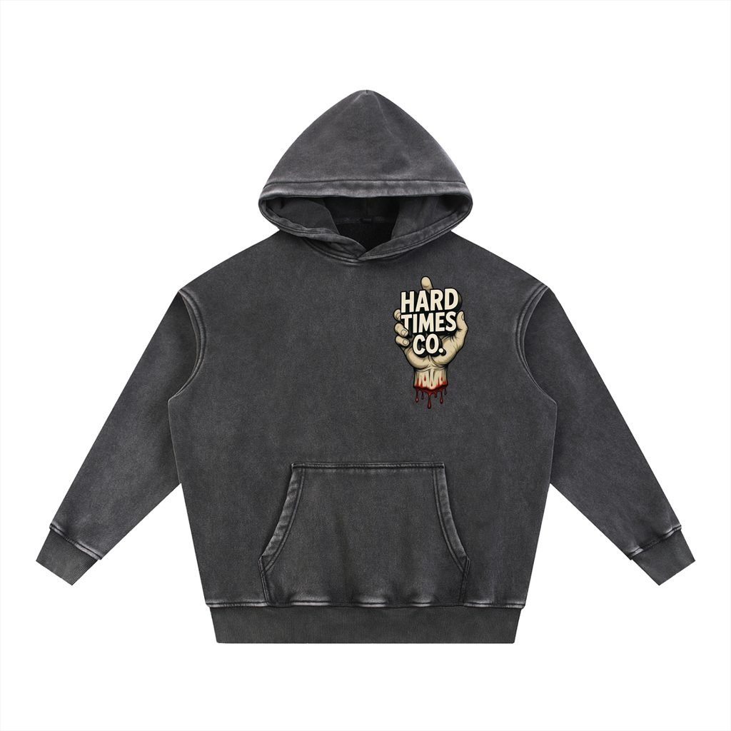 Tiger Bite Snow Washed Oversize Hoodie