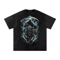 Death Leopard Snow Washed Oversized Tee