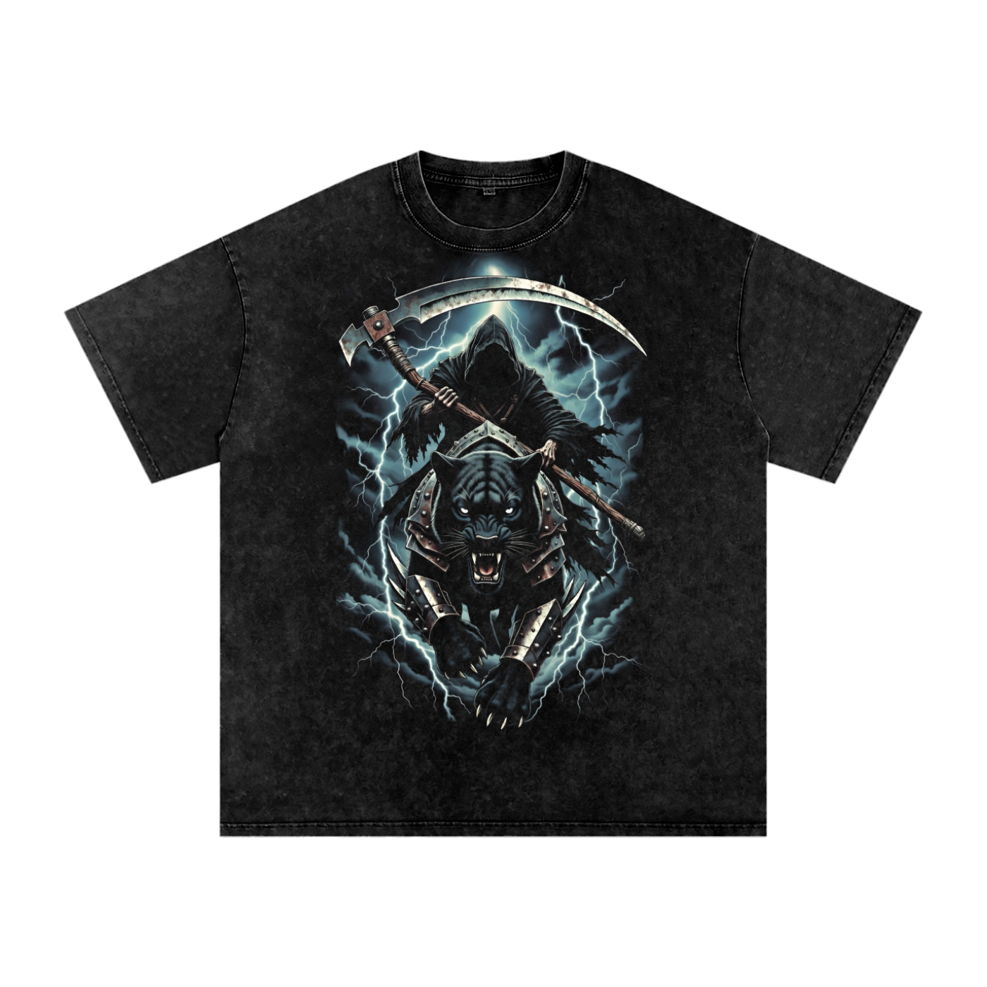 Death Leopard Snow Washed Oversized Tee