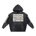 Creeping Panel Vintage Washed Frayed Hoodie