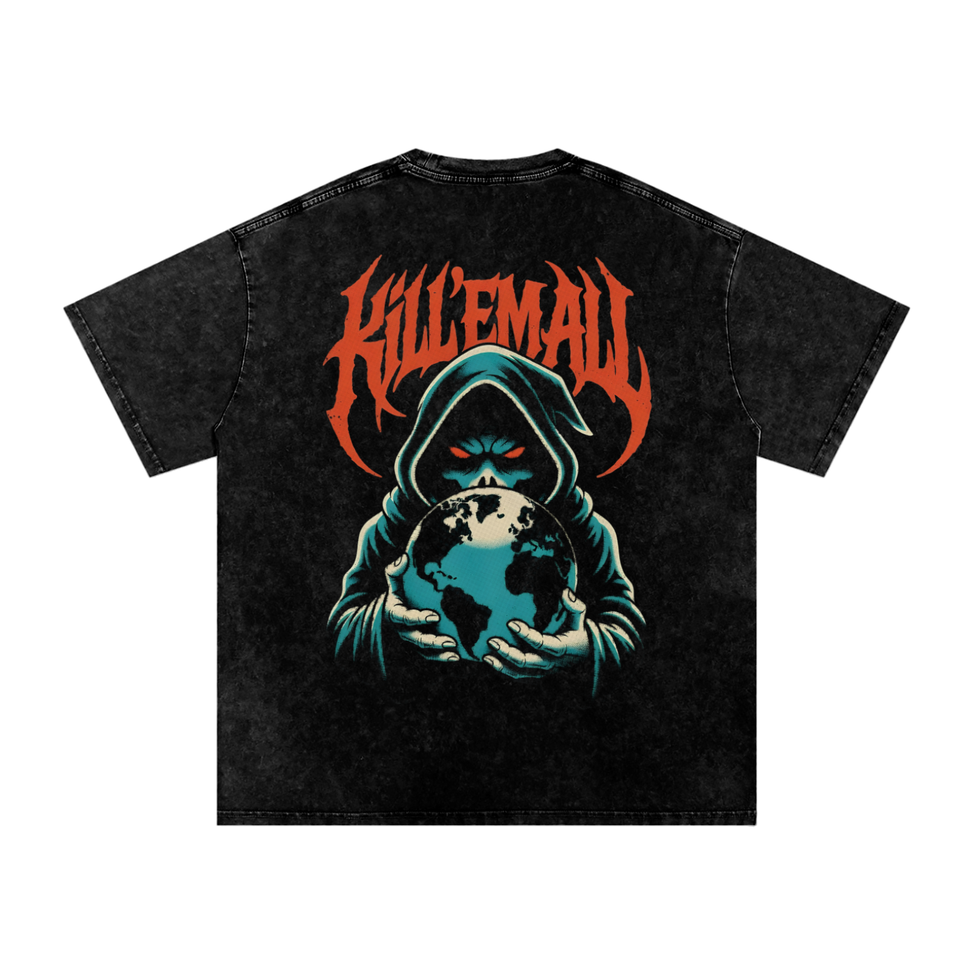 Kill 'Em All Snow Washed Oversized Tee