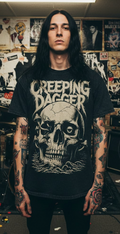 Mushroom Death Snow Washed Oversized Tee