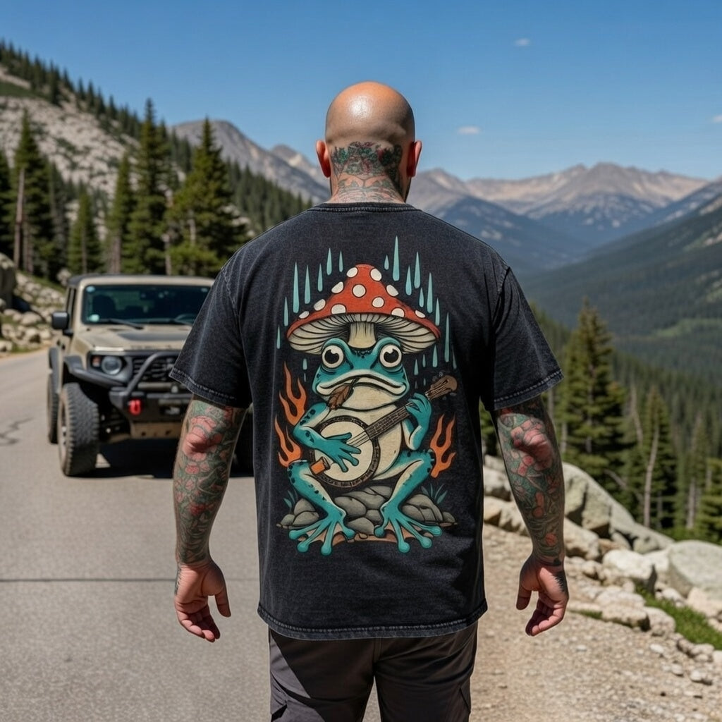 Fire Frog Snow Washed Oversized Tee