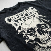 Close-up of the printed artwork on the Mushroom Death Snow Washed Oversized Tee