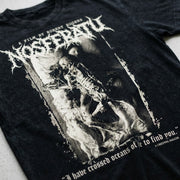 Close-up of the printed artwork on the Nosferatu "Oceans of Time" Standard Tee